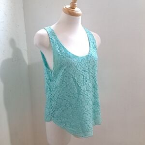 Talula | Blue floral lace sleevless blouse